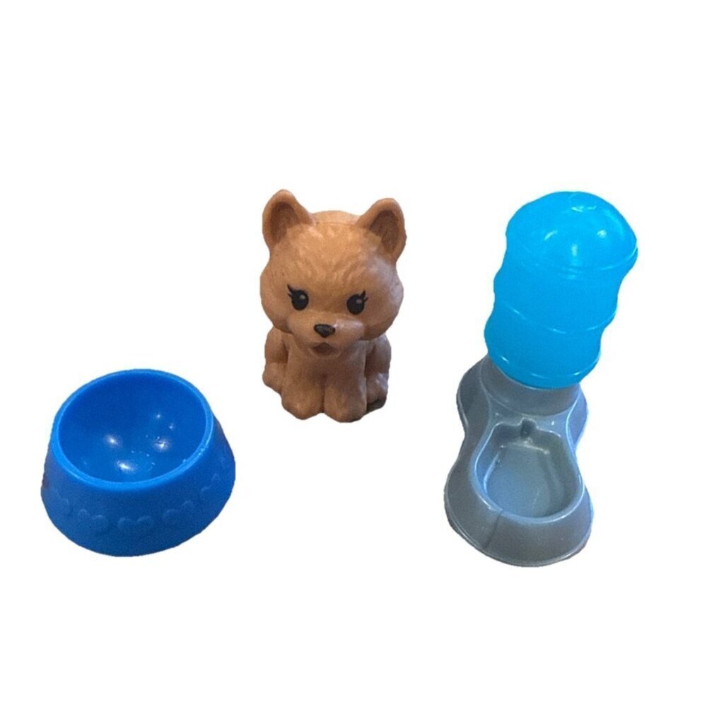 2019 Barbie Club Chelsea Camper Doll Brown Puppy Dog 1.5” Food And Water Dish